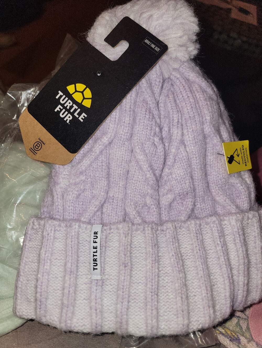 Turtle Fur Emma Beanie With Pom 🐢